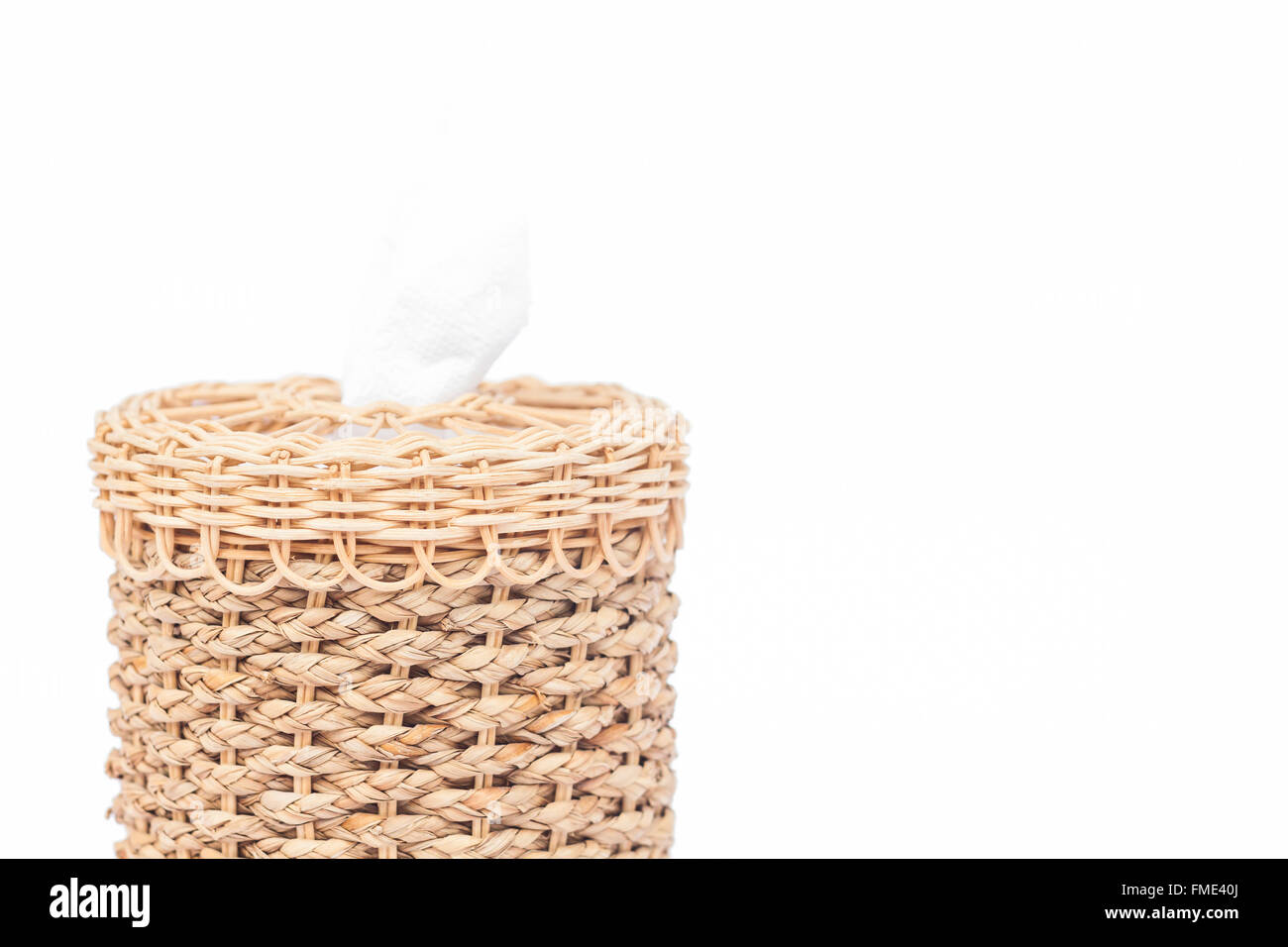 Craft weave tissue paper box on white background Stock Photo - Alamy
