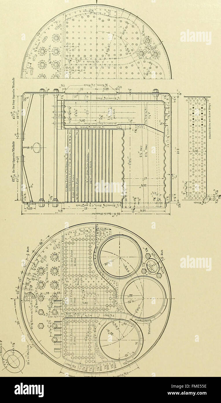 Laying out for boiler makers and sheet metal workers; a practical treatise on the layout of boilers, stacks, tanks, pipes, elbows, and miscellaneous sheet metal work (1907) Stock Photo