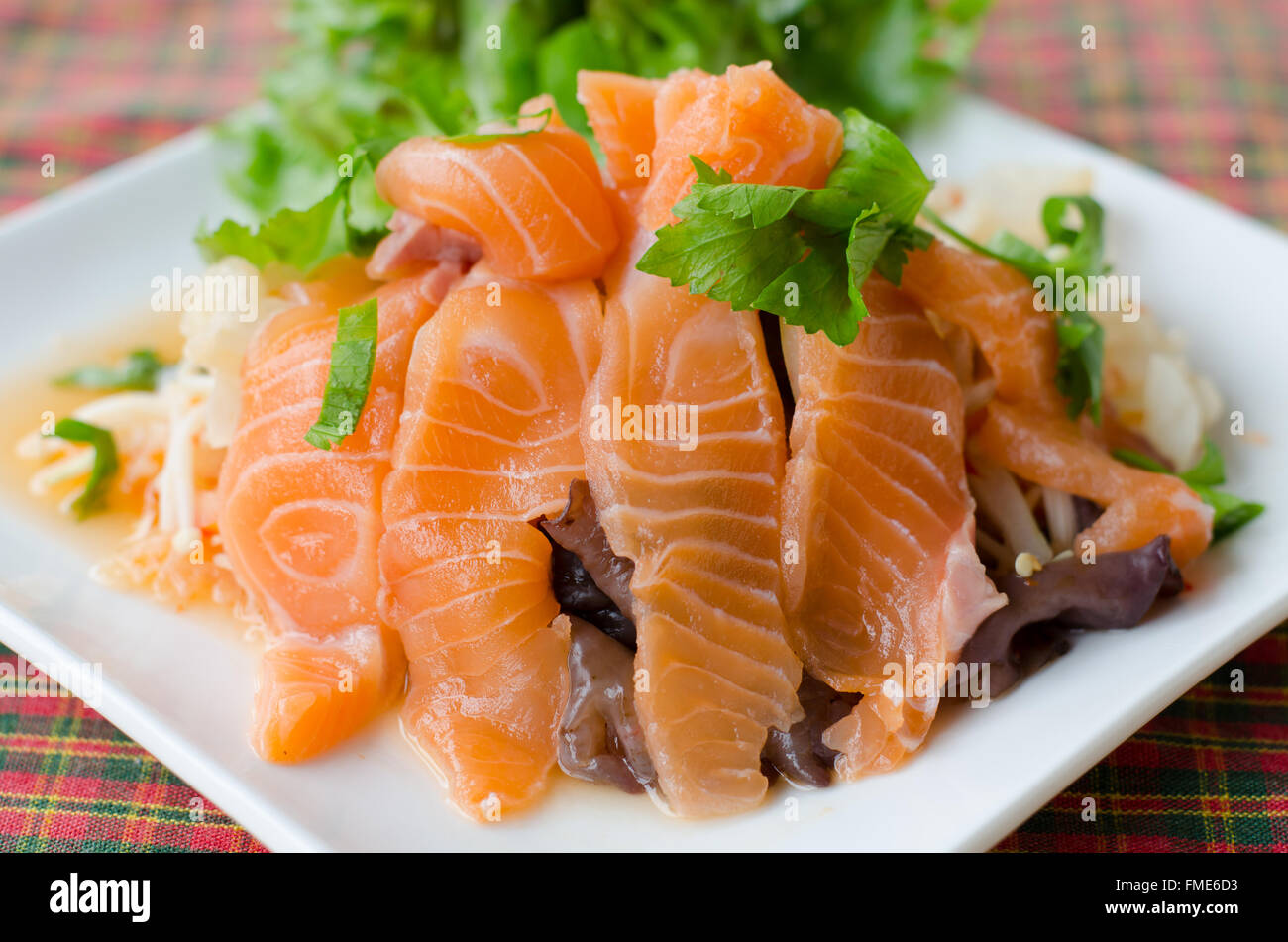 Spicy Salmon Salad Stock Photo