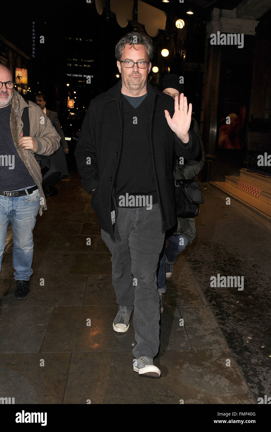 Matthew Perry out and about in the West End  Featuring: Matthew Perry Where: London, United Kingdom When: 09 Feb 2016 Stock Photo