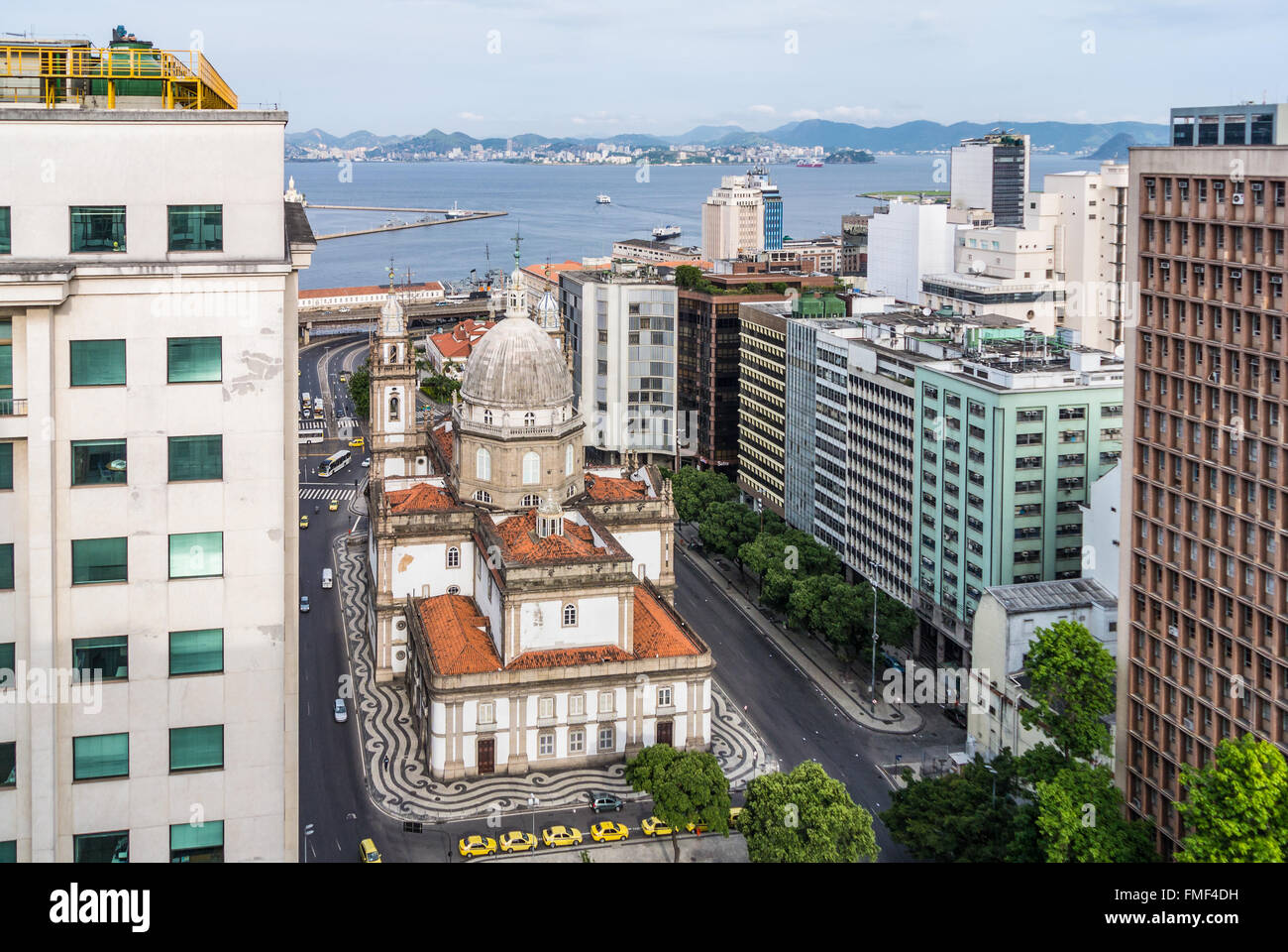 Aerial view of Candelaria Church in Rio de Janeiro, Brazil Stock Photo ...