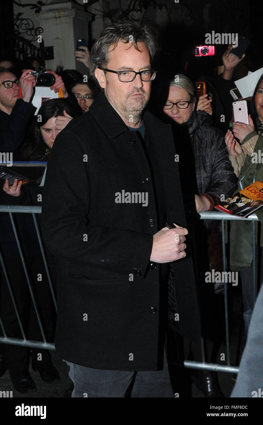 Matthew Perry seen leaving the Playhouse theatre in London after ...