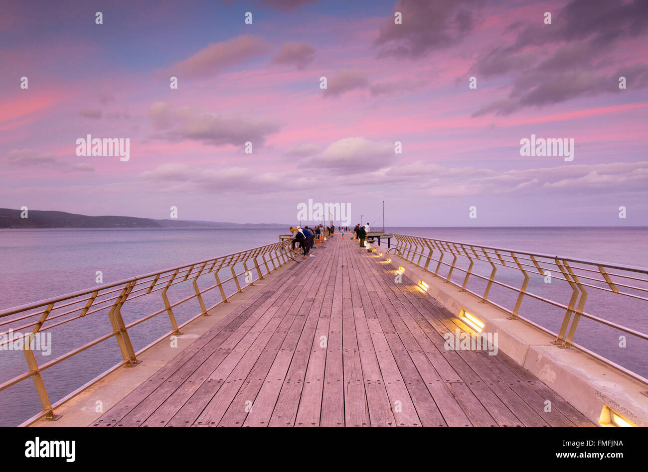 Pier at sunset, Lorne, Great Ocean Road, Victoria, Australia Stock Photo