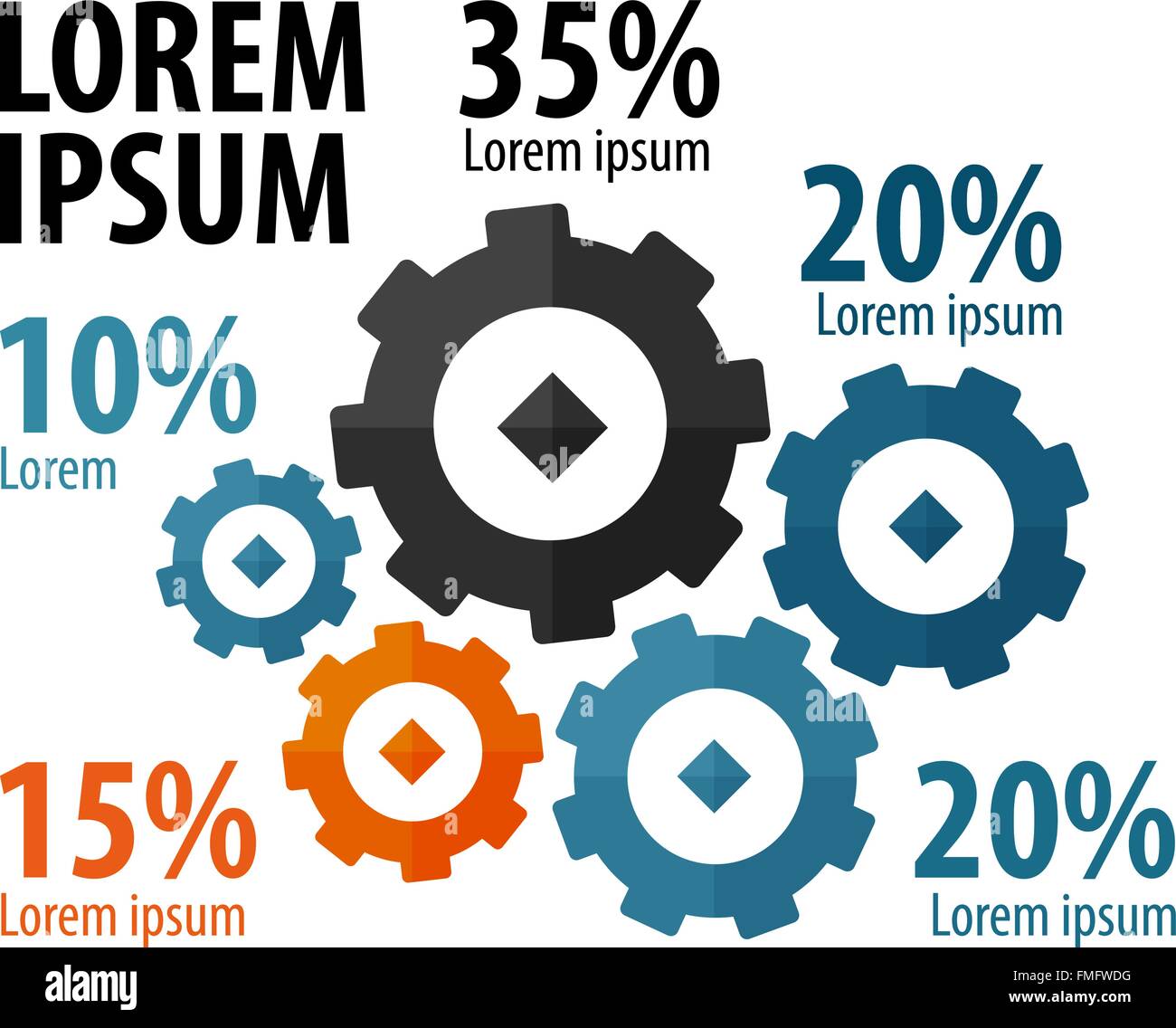 business infographics. gears. vector illustration Stock Vector