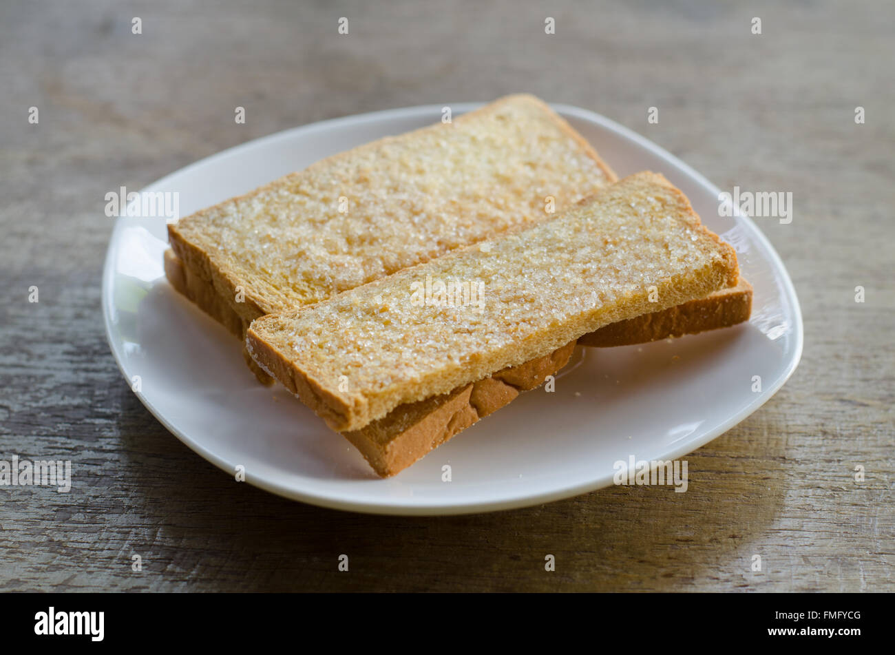 Bread  bake on white dish Stock Photo