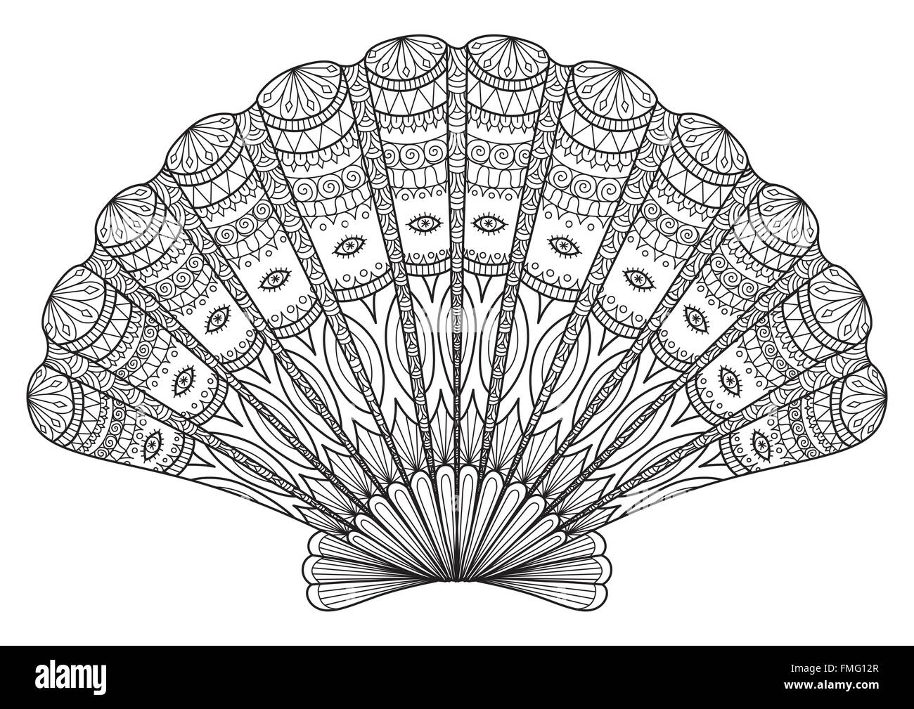 Seashell line art for coloring book, t shirt design effect, logo, tattoo  and so on Stock Vector Image & Art - Alamy