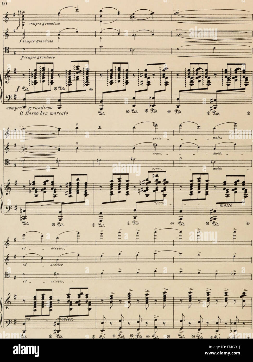 Concert-Romanze, G dur - op. 13 - fC3BCr Violine, Viola alto, Violoncell und Harfe (oder Klavier) (1899) Stock Photo