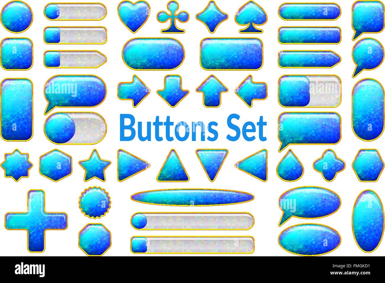 Blue Glass Buttons Set Stock Vector Image & Art - Alamy