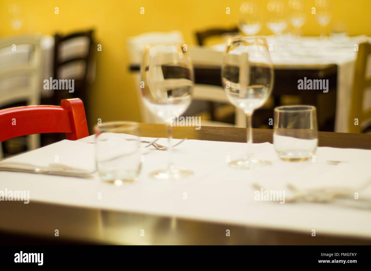 Italian restaurant table Stock Photo Alamy