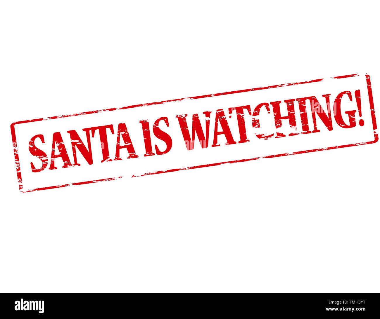 Rubber stamp with text Santa is watching inside, vector illustration Stock Photo