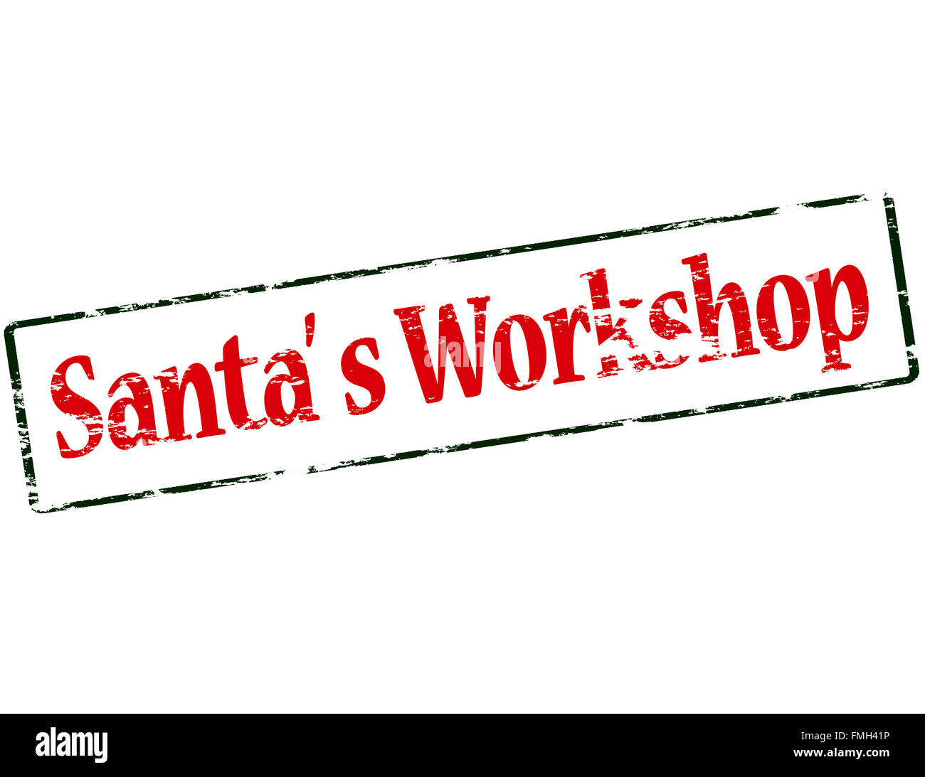 Rubber stamp with text Santa workshop inside, vector illustration Stock Photo