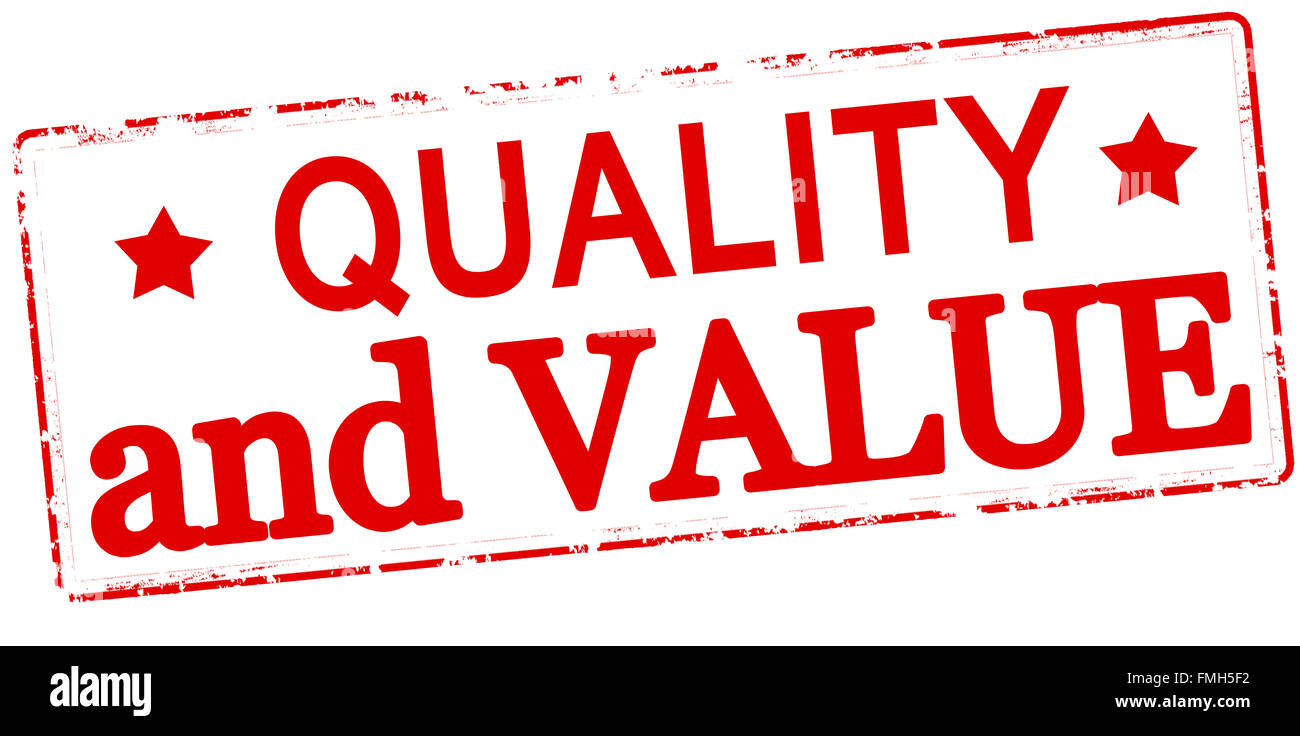 Rubber stamp with text quality and value inside, vector illustration ...