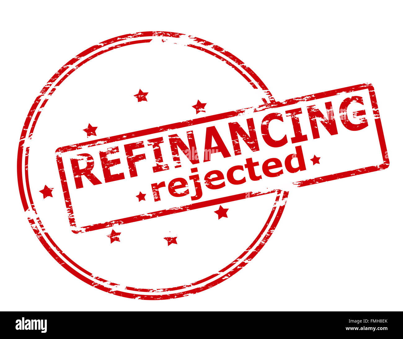 Rubber stamp with text refinancing rejected inside, vector illustration Stock Photo