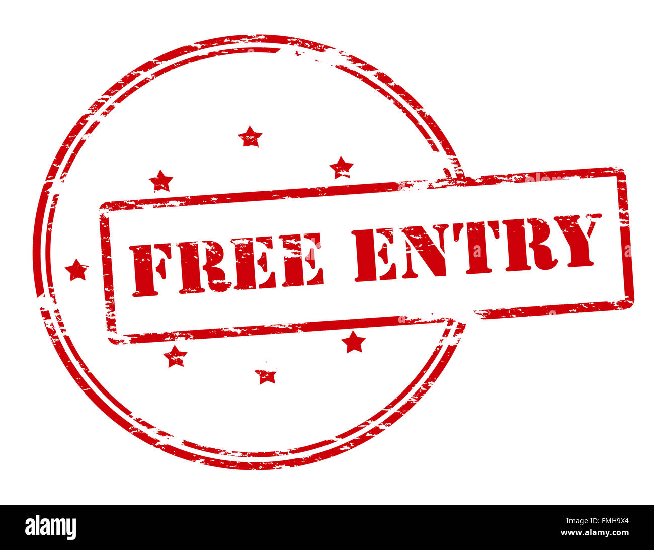 Rubber stamp with text free entry inside, vector illustration Stock Photo