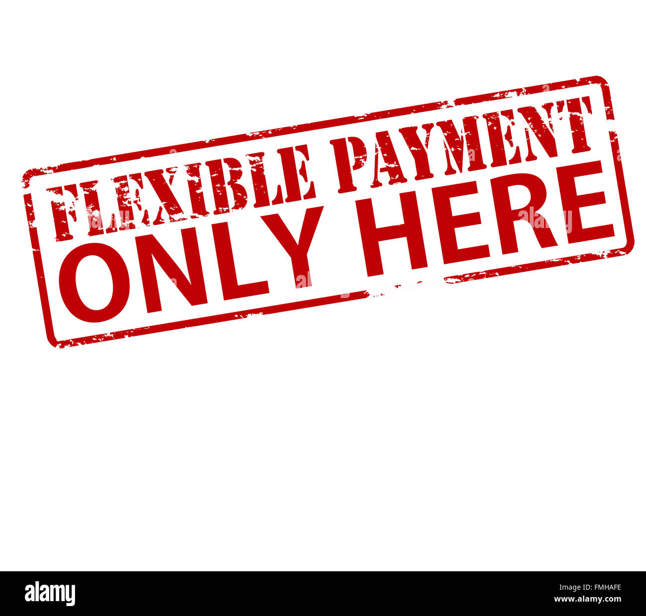 Rubber stamp with text flexible payment only here inside, vector illustration Stock Photo