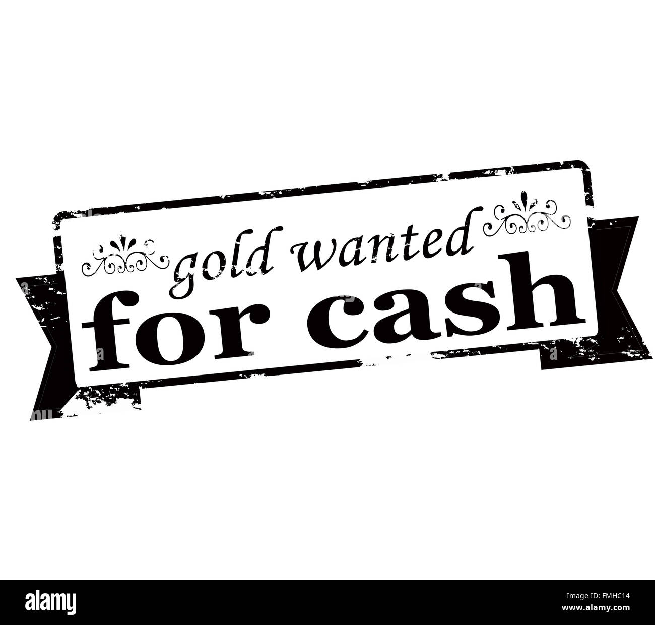 Rubber stamp with text gold wanted for cash inside, vector illustration Stock Photo