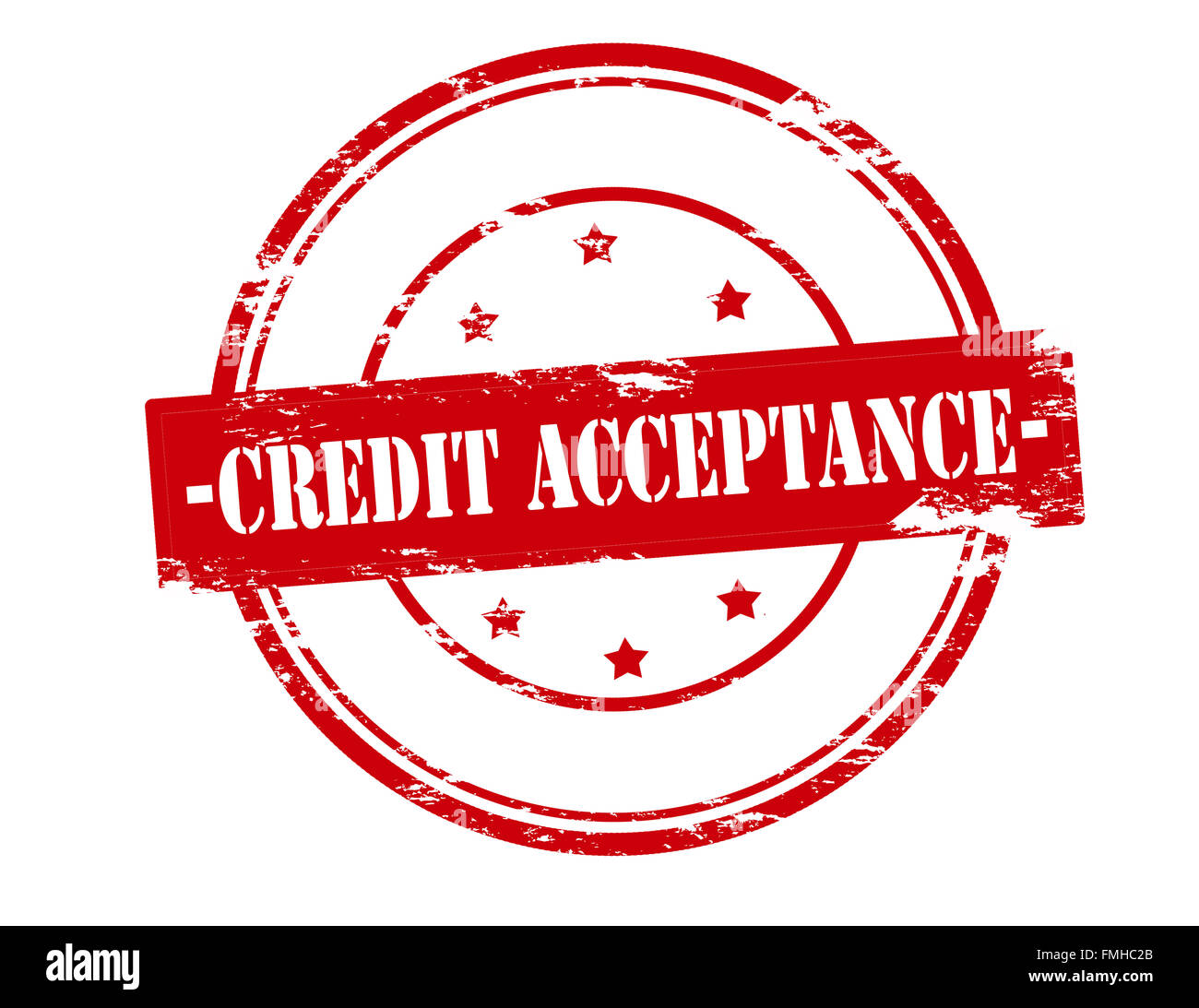 Rubber stamp with text credit acceptance inside, vector illustration