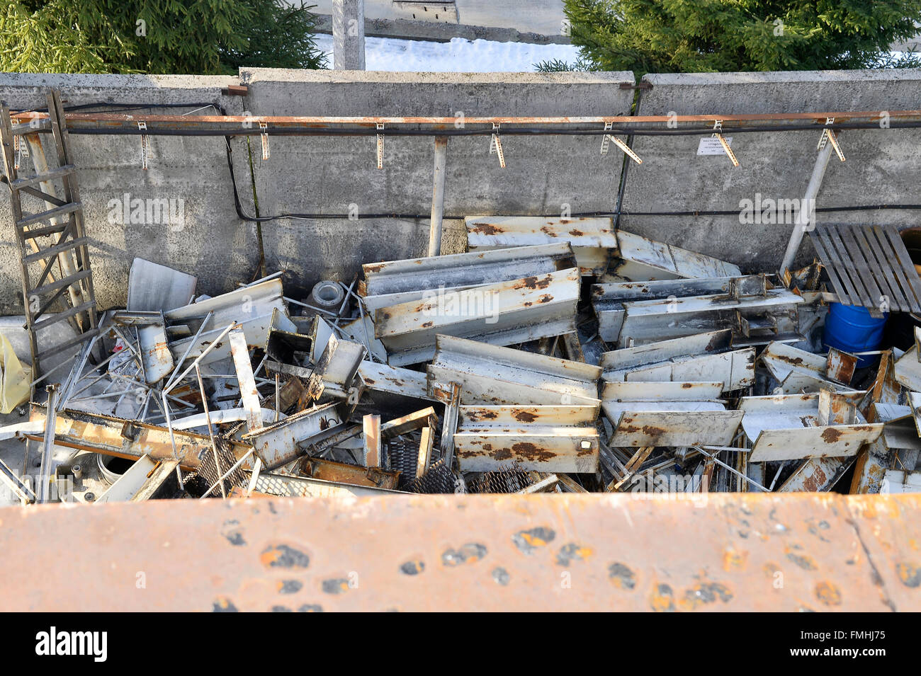 Storage of metal waste production Stock Photo - Alamy