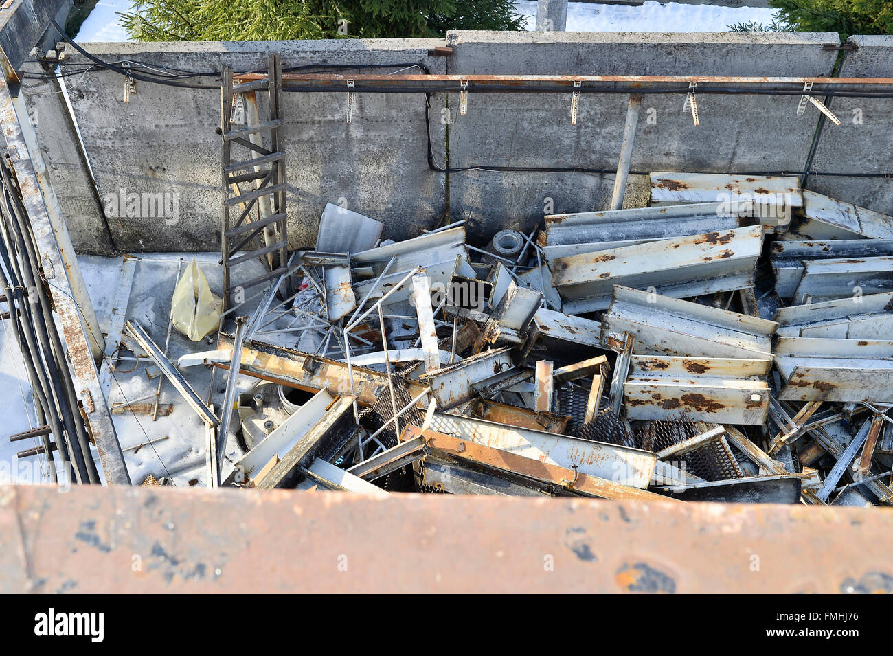 Storage of metal waste production Stock Photo - Alamy