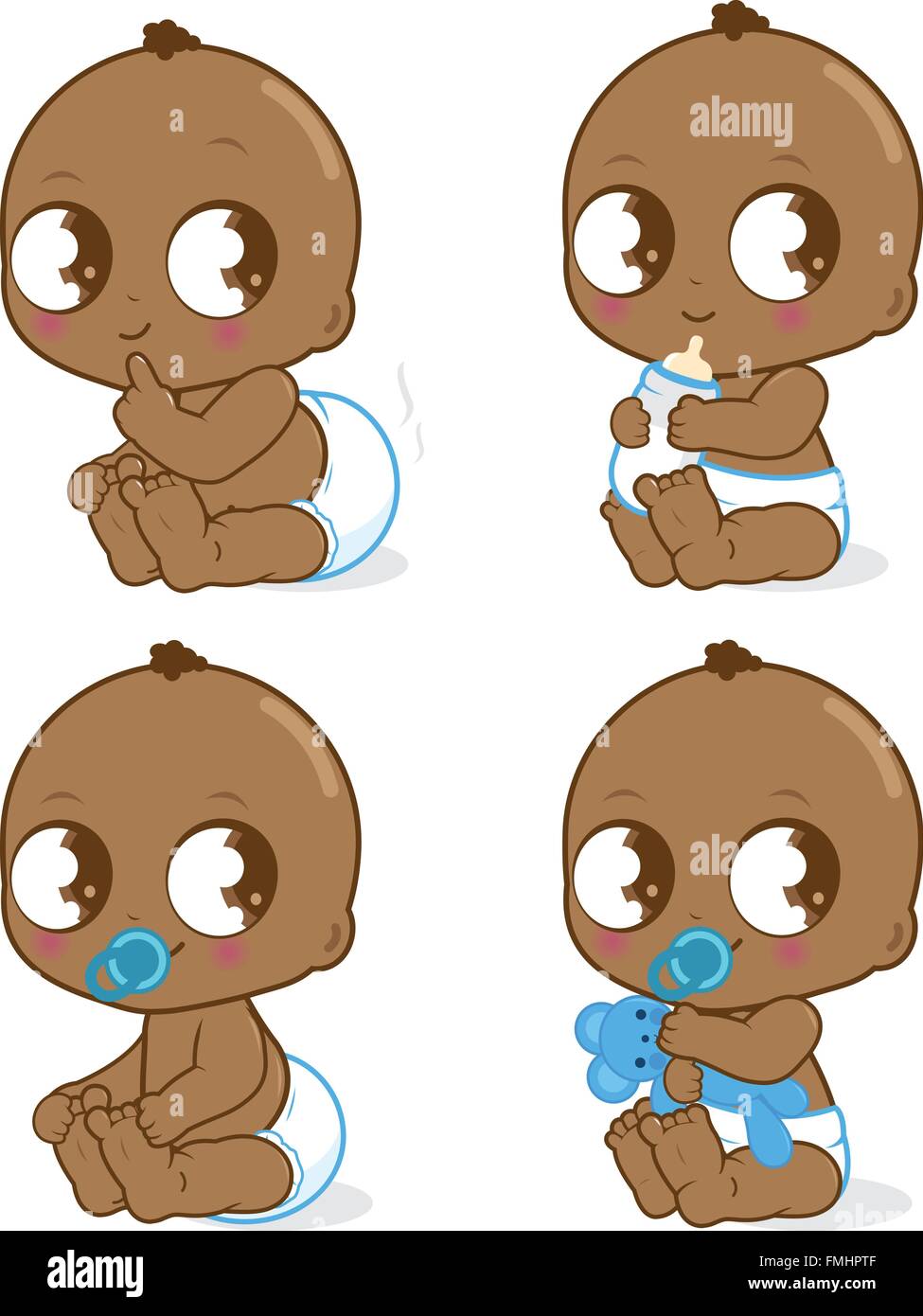 Cute African American baby boy Stock Vector Image & Art Alamy