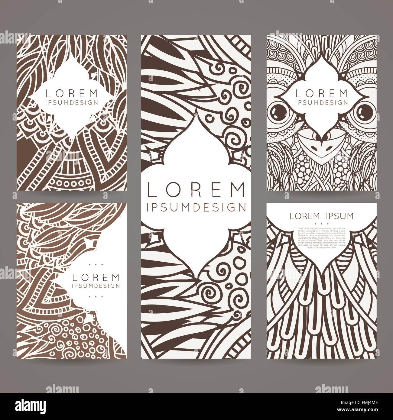 Set of vector design templates. Brochures in random colorful style ...