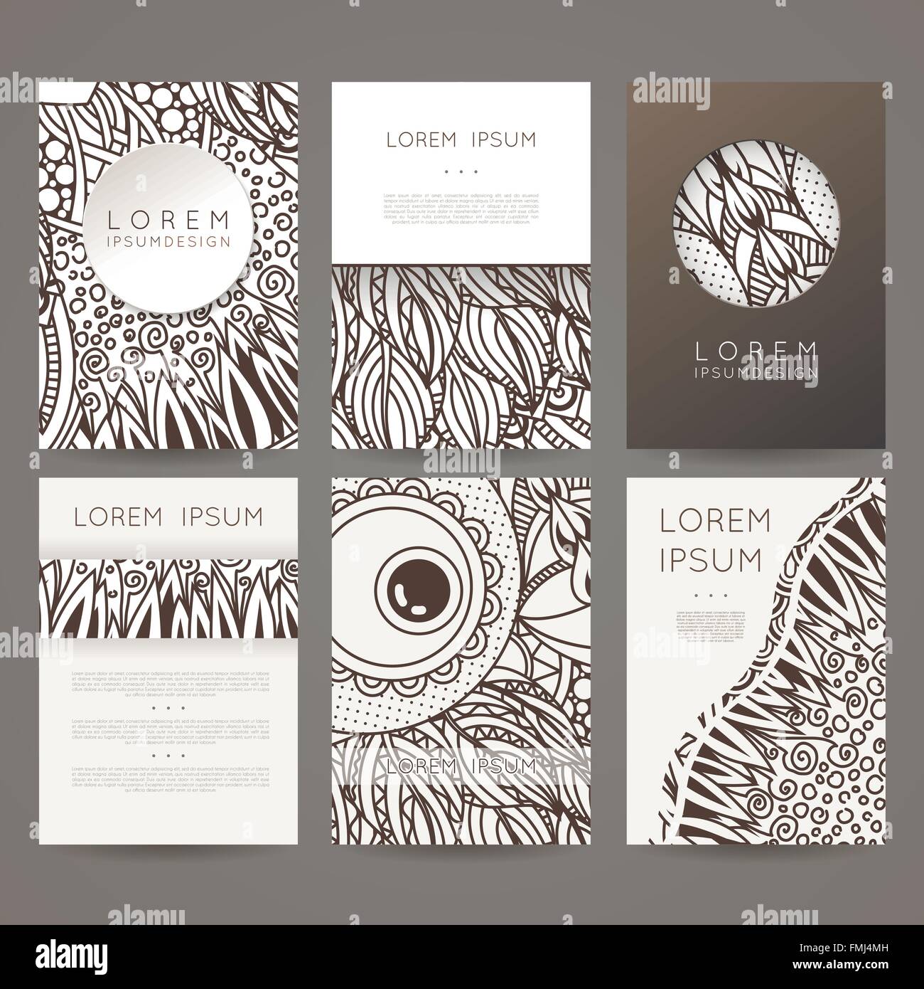 Set of vector design templates. Brochures in random colorful style ...