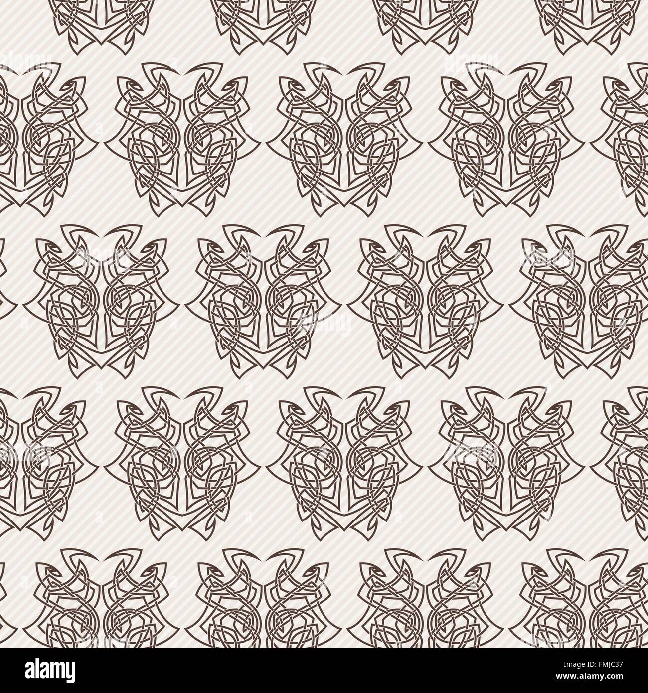 Elegant difficult curled ornamental gothic tattoo seamless pattern ...