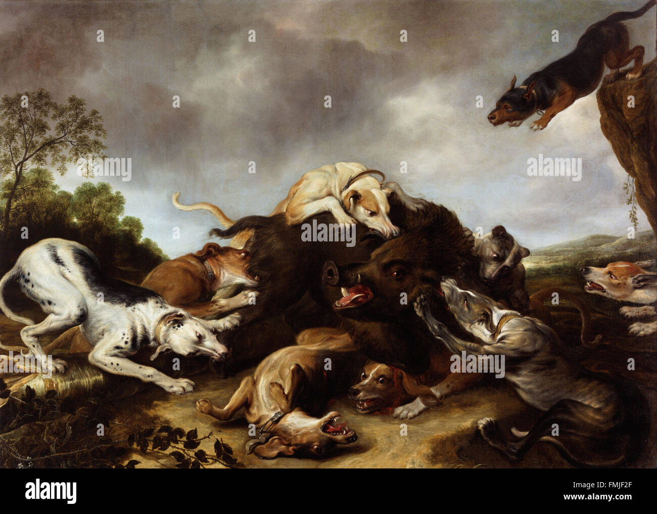 Frans Snyders and workshop - The boar hunt Stock Photo