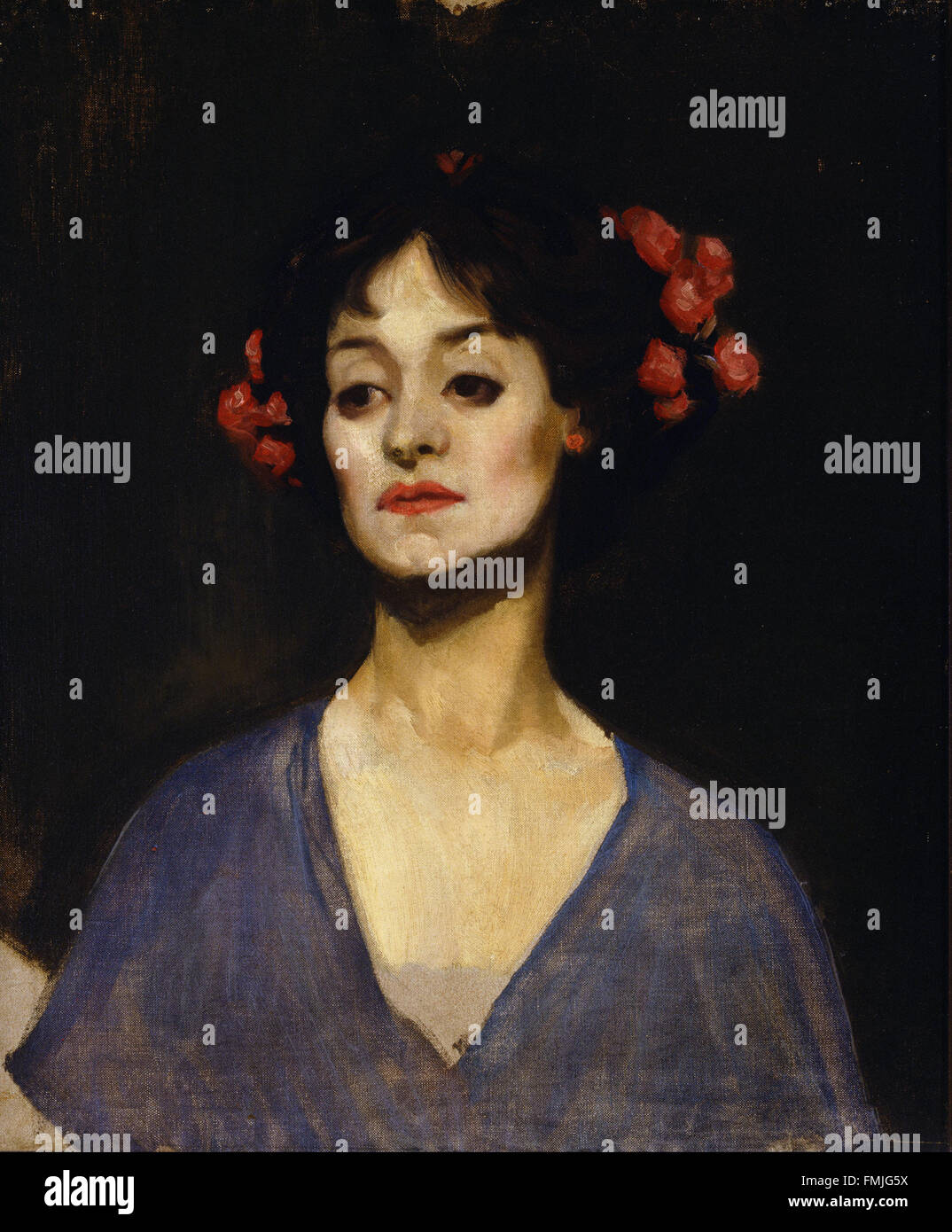 George W Lambert - Portrait of a lady (The dancer) Stock Photo