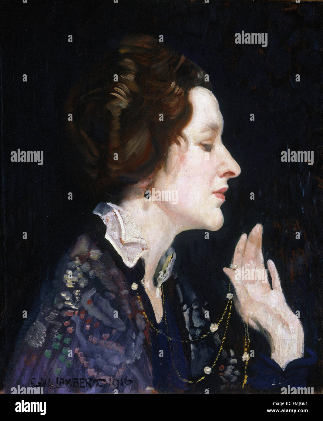George W Lambert - Portrait of a lady (Thea Proctor) Stock Photo