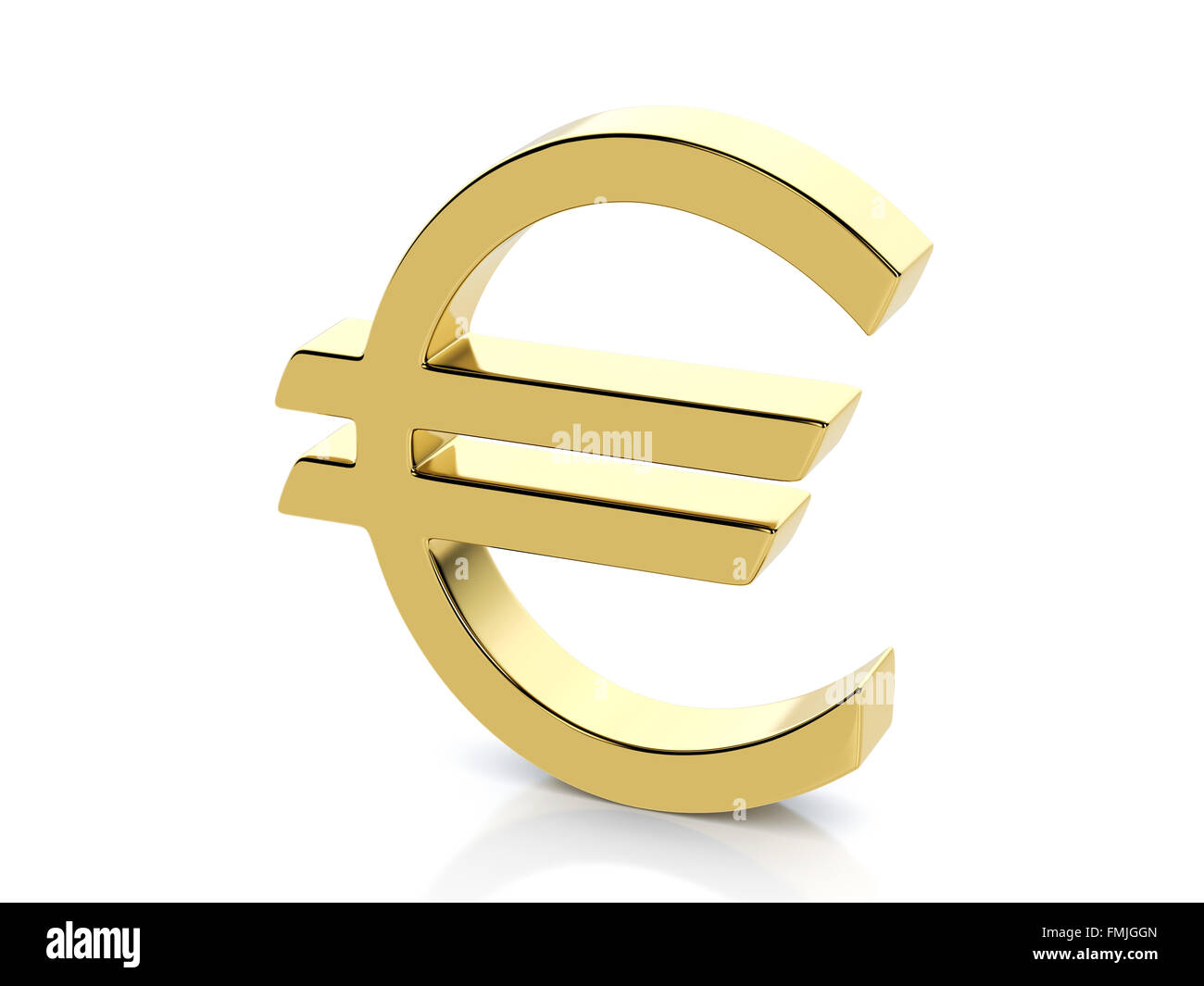 Golden euro symbol on a white background Stock Photo - Alamy