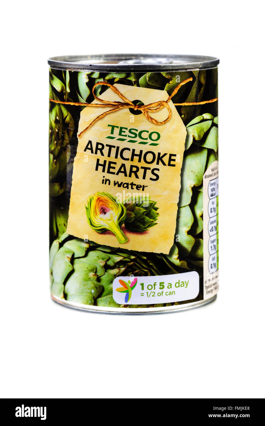 Can of Tesco Artichoke Hearts Stock Photo Alamy