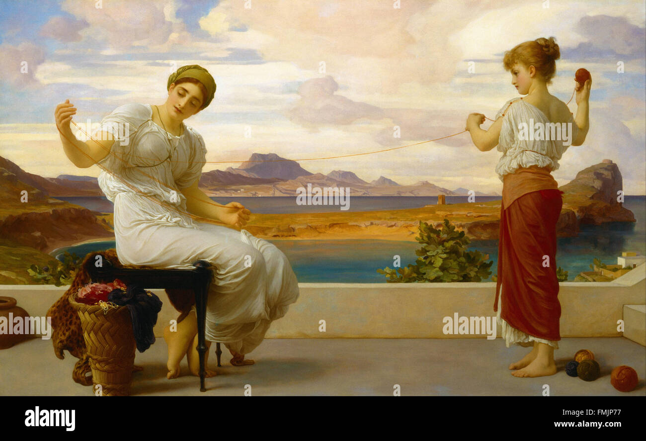 Lord Frederic Leighton - Winding the skein Stock Photo