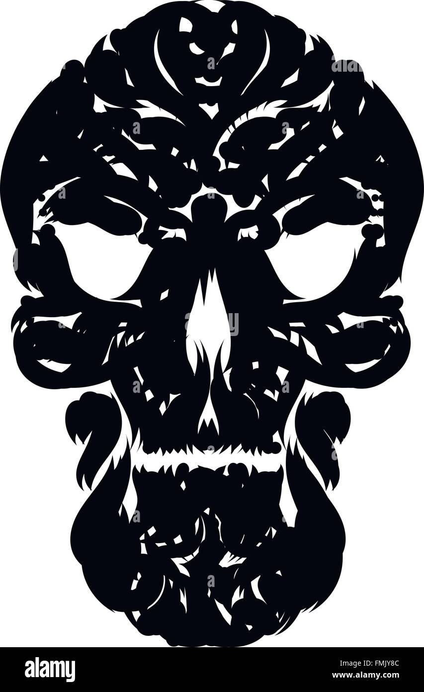 Tribal tatto skull. Stock Vector