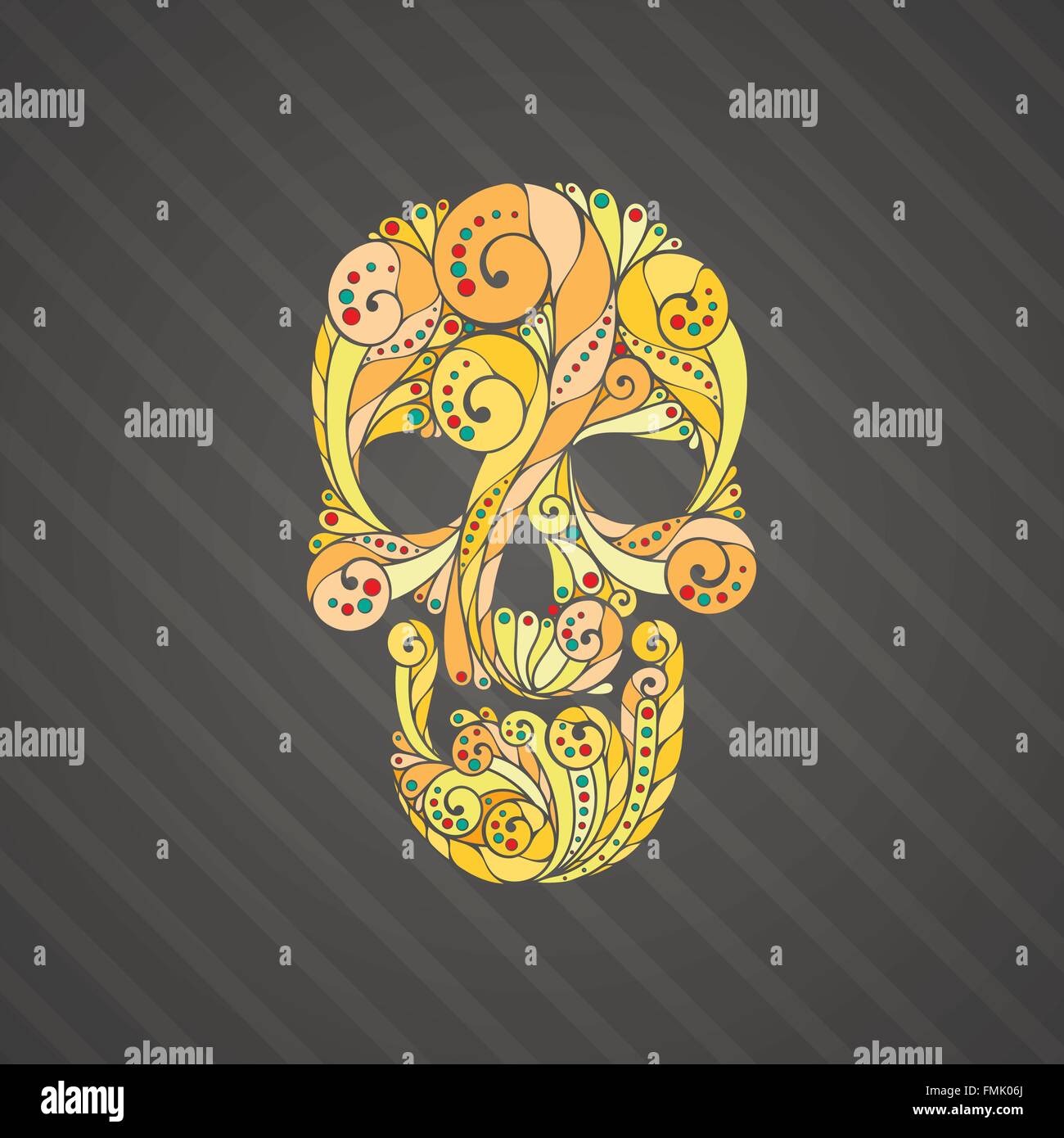 Tribal tatto skull. Stock Vector