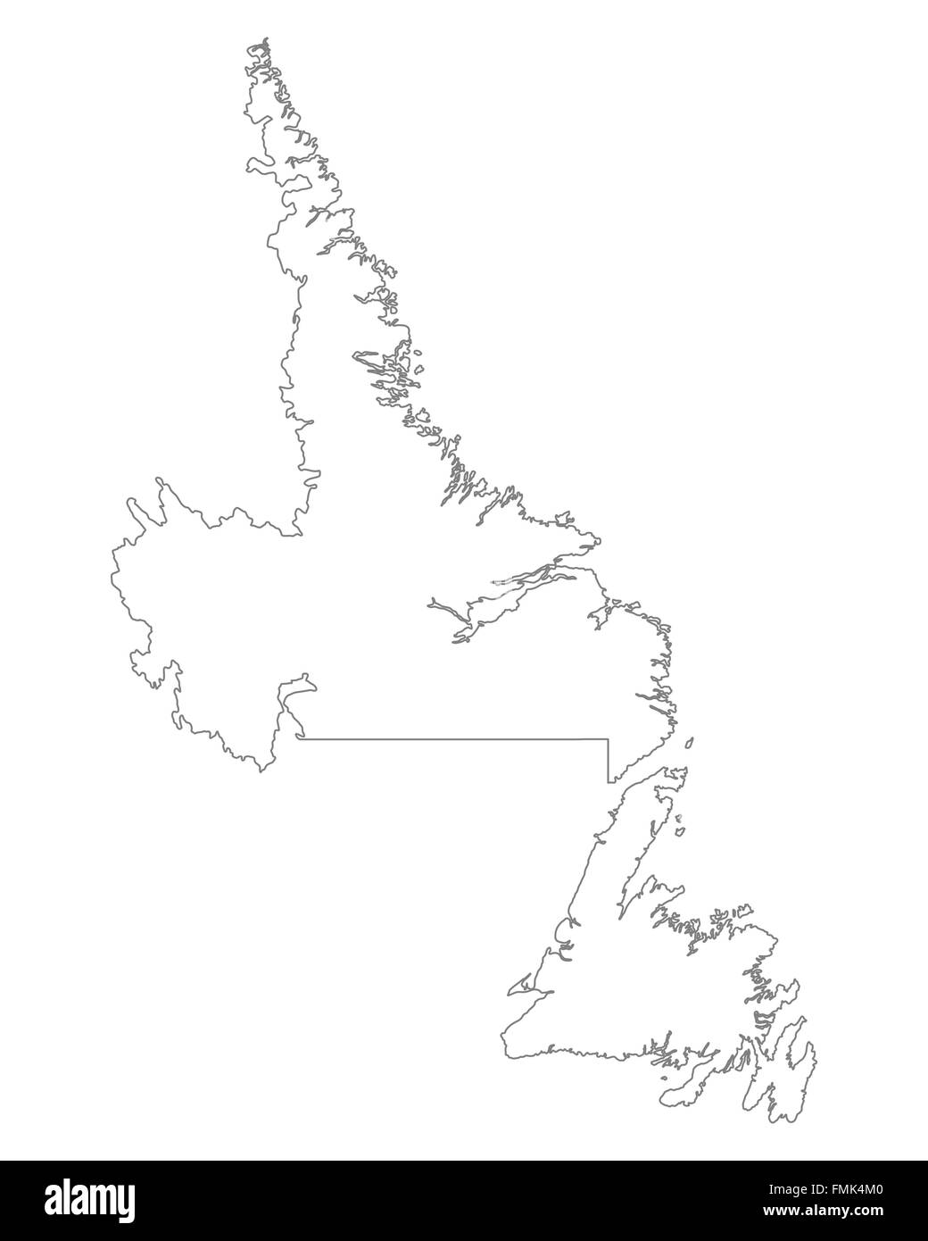 Map of Newfoundland and Labrador Stock Photo Alamy