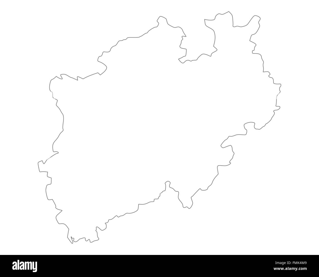 Map of Northrhine-Westphalia Stock Photo