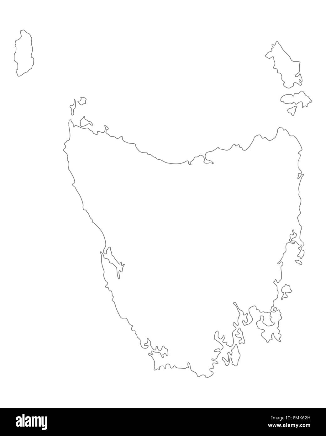 Blank Map Of Tasmania Map Of Tasmania Black And White Stock Photos & Images - Alamy