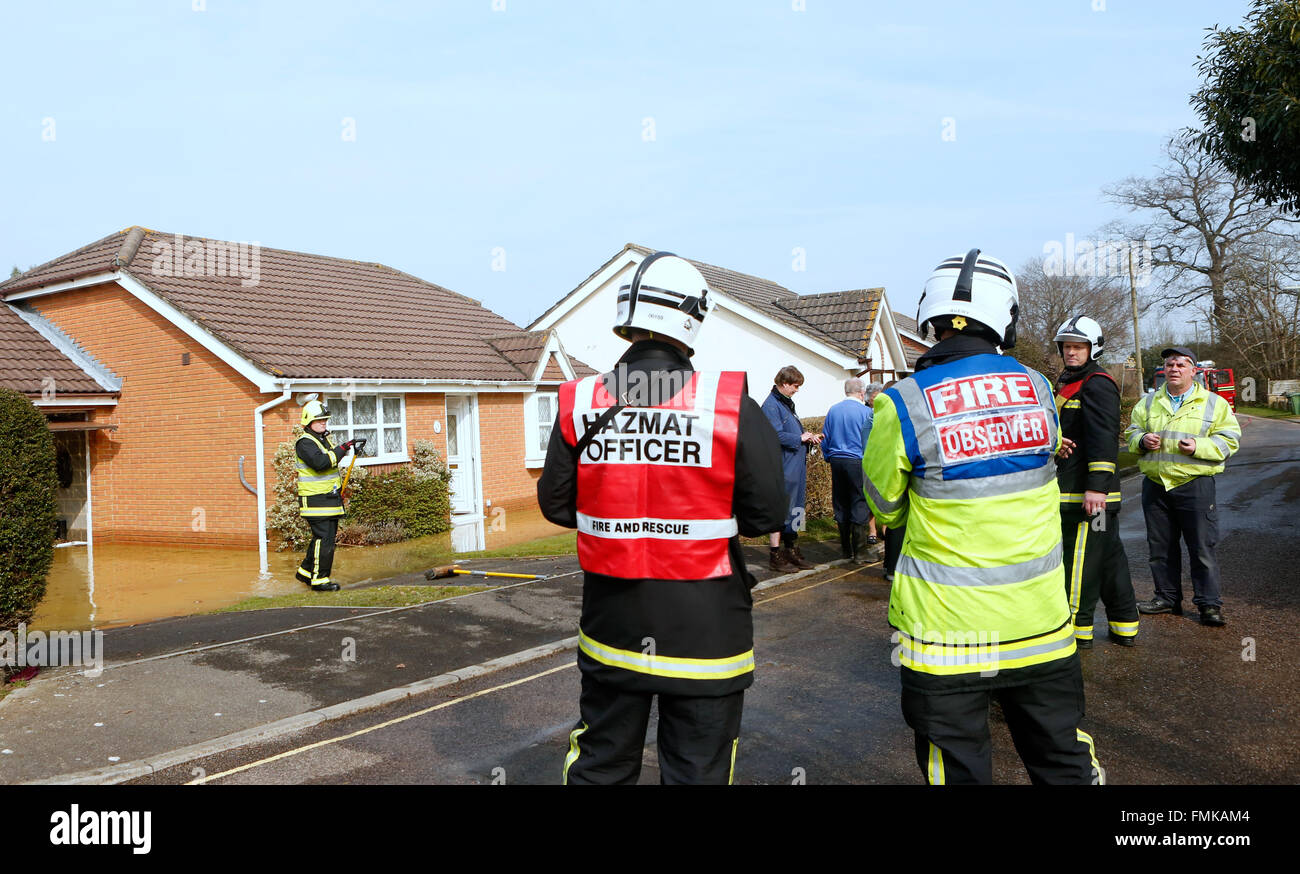 Southampton, Hampshire, UK. 12th Mar, 2016.Water main burst causing