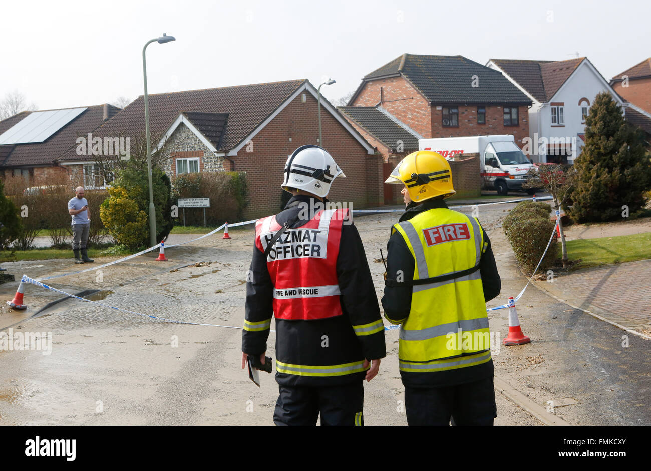 Southampton, Hampshire, UK. 12th Mar, 2016.Water main burst causing