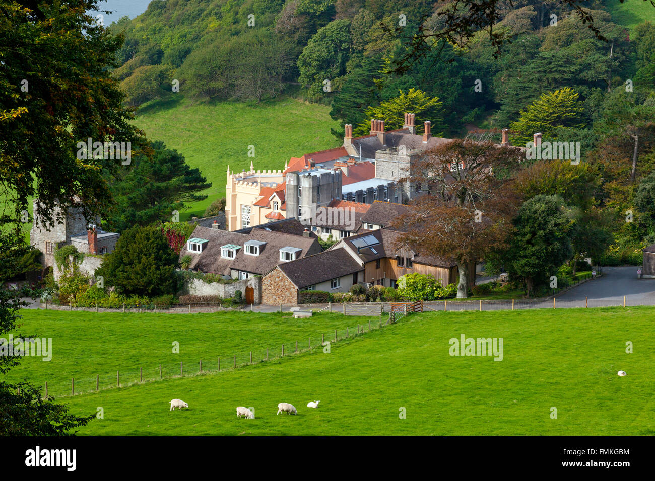 Lee Abbey, a Christian retreat and holiday centre near Lynton, North Devon, England, UK Stock Photo