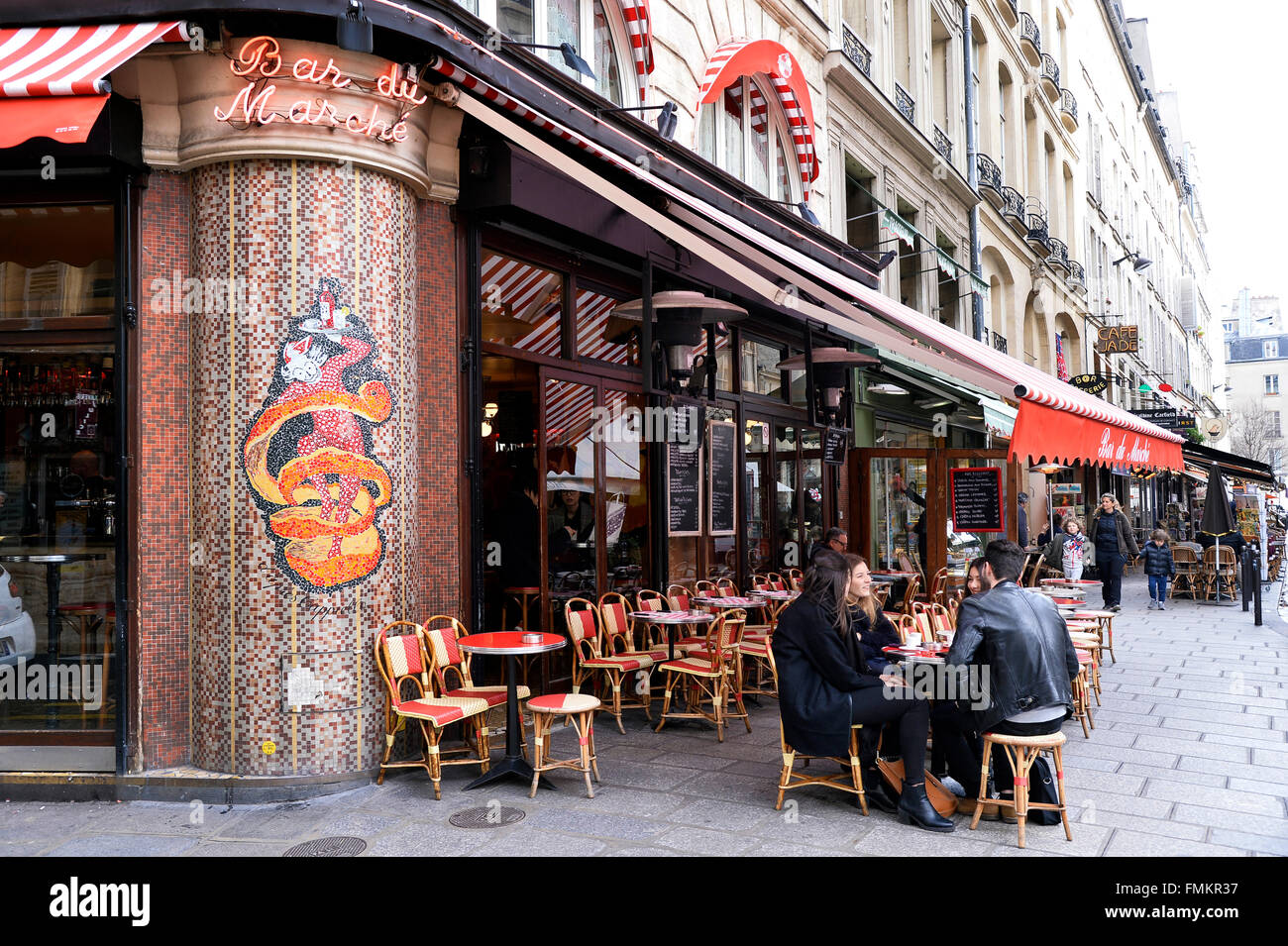 Bar du Marché, rue de Seine , Paris Stock Photo