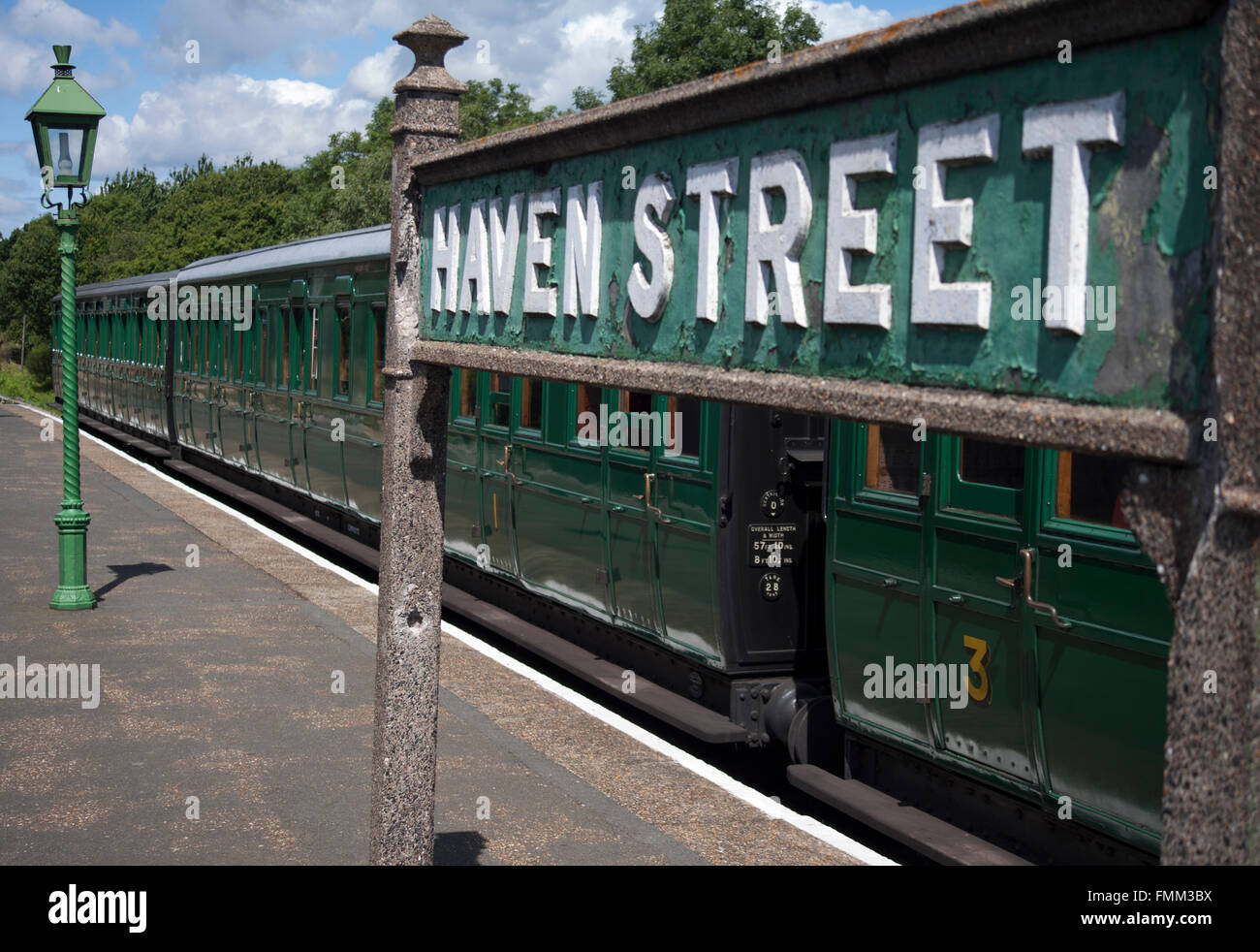 Vintage train Isle of White Railway Stock Photo