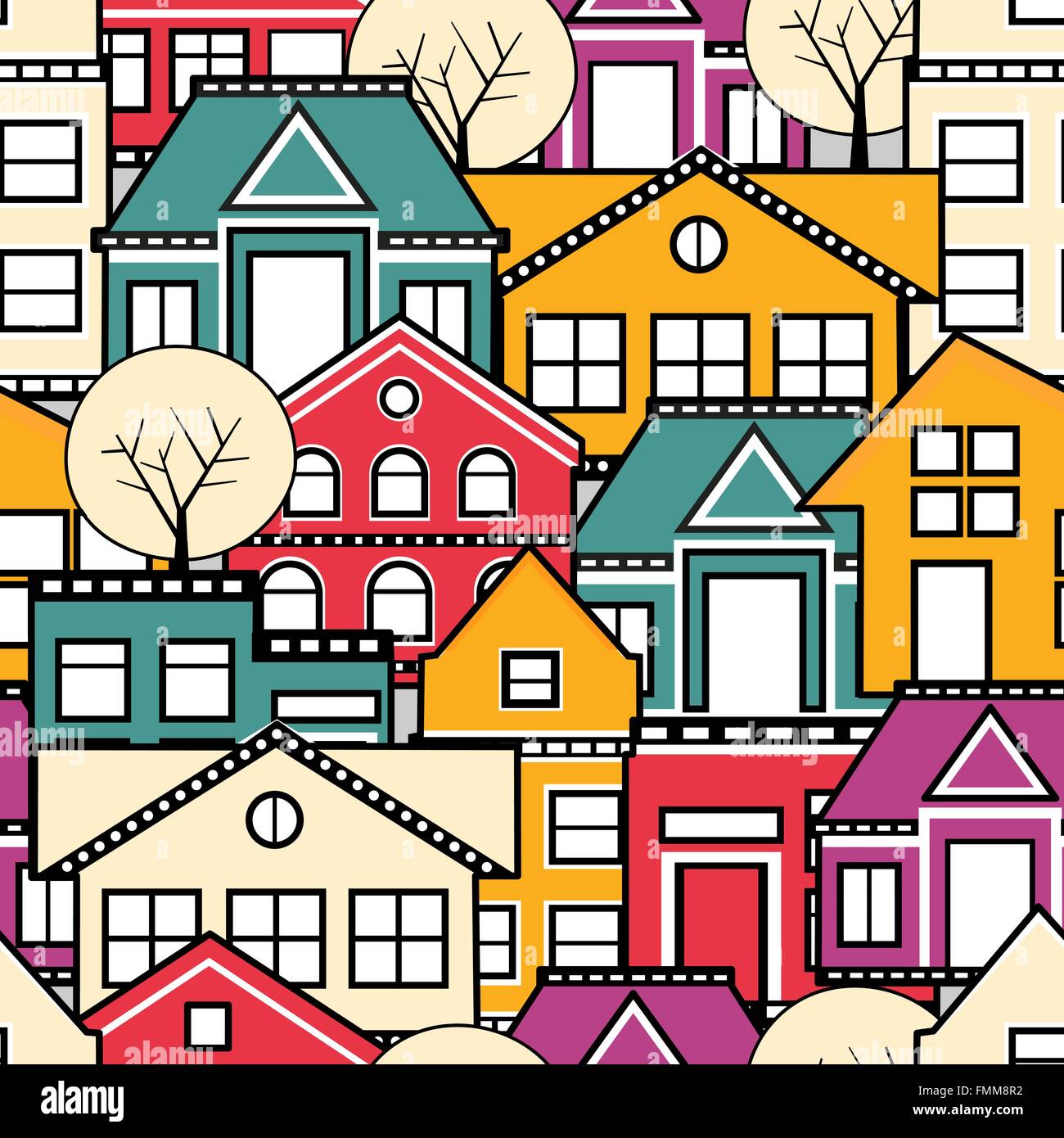 Seamless city pattern Stock Vector Image & Art - Alamy