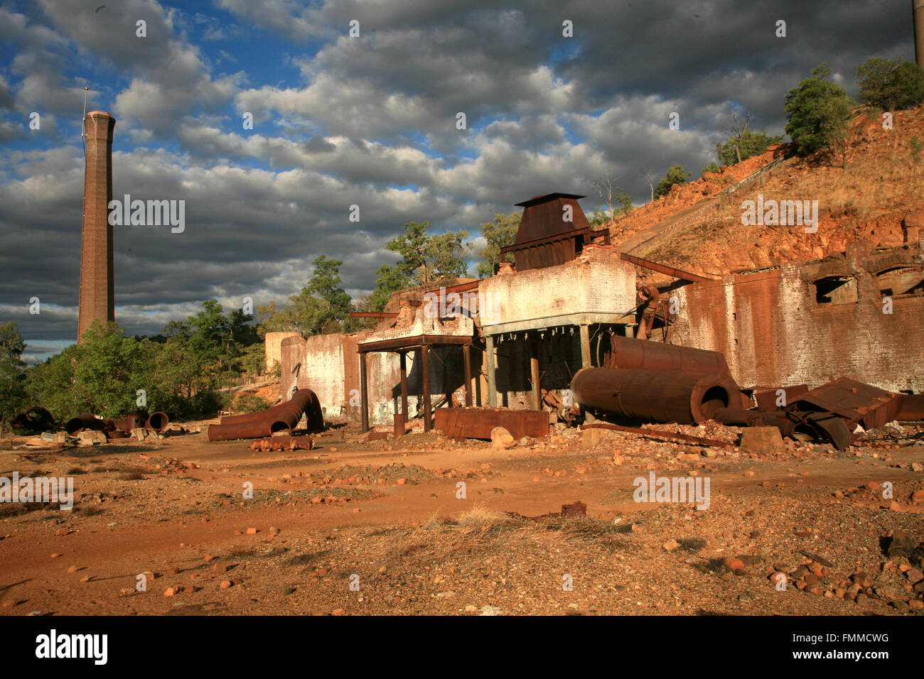 Copper smelter ruin Stock Photo