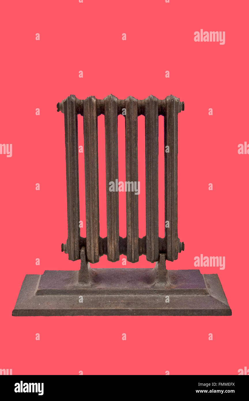 miniature model of a radiator on a white background Stock Photo - Alamy
