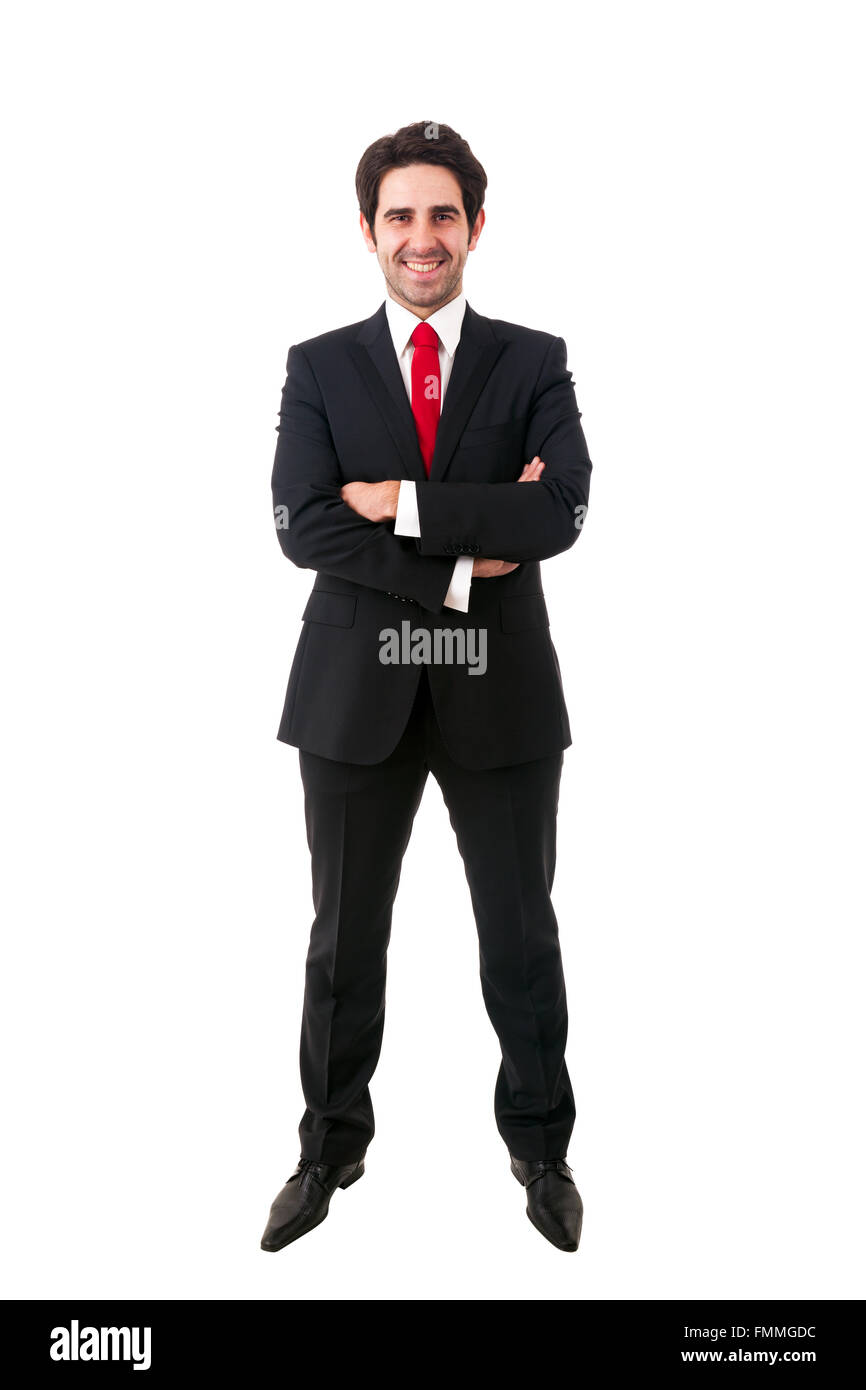 young business man full body isolated on white background Stock Photo ...