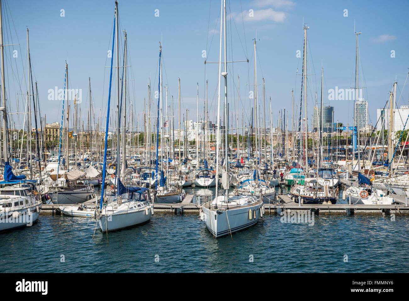 Marina in Port Vell, Barcelona, Spain Stock Photo