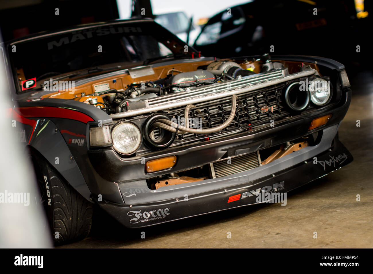 Corby, UK. 12th Mar, 2016.  A detail view of the Toyota Celica GT 2000  during Drift Matsuri at Rockingham Motor Speedway on March 12, 2016 in Corby, Northamptonshire, United Kingdom. Credit:  Gergo Toth/Alamy Live News Stock Photo