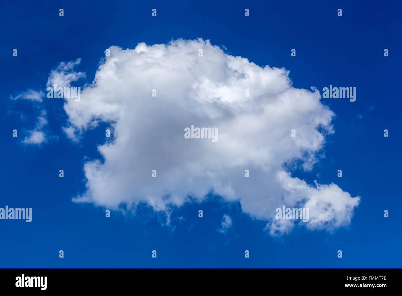 Isolated white fluffy clouds in blue sky Stock Photo